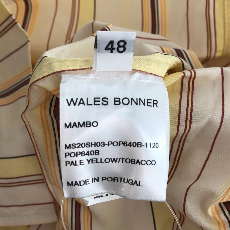 WALES BONNER / ウェールズボナー | ストライプ オープンカラー シャツ | 48 | メンズ