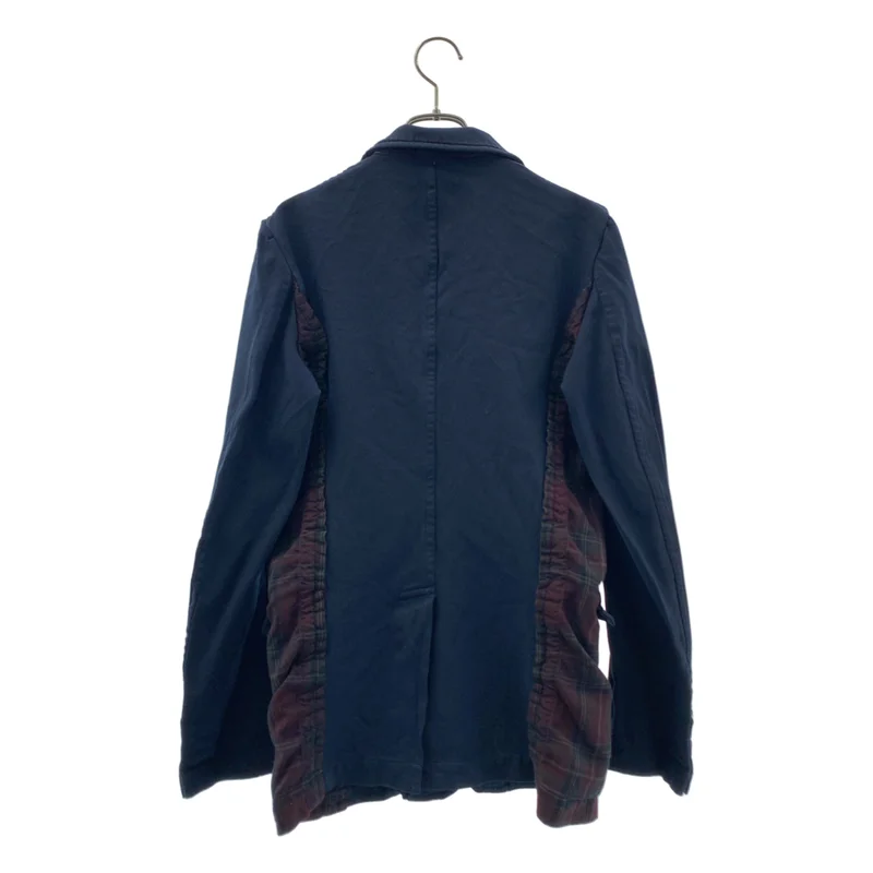 COMME des GARCONS HOMME PLUS / コムデギャルソンオムプリュス | 2010SS | ポリエステル縮絨 製品染め チェック切替 テーラードジャケット | XS | メンズ