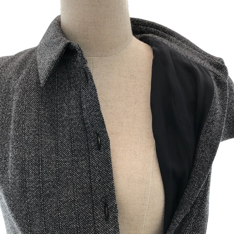 Christian Dior / クリスチャンディオール | ウール スリット レース ショートスリーブワンピース | 36 | レディース