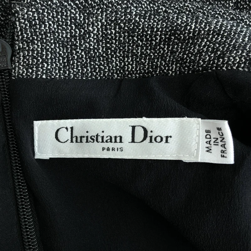 Christian Dior / クリスチャンディオール | ウール スリット レース ショートスリーブワンピース | 36 | レディース
