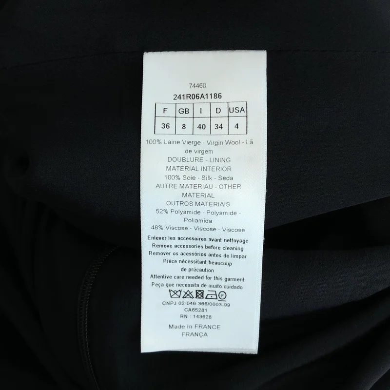 Christian Dior / クリスチャンディオール | ウール スリット レース ショートスリーブワンピース | 36 | レディース