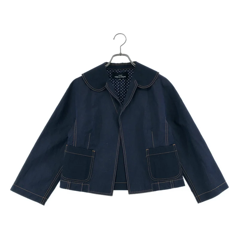 tricot COMME des GARCONS / トリココムデギャルソン | 2013SS | リネン混 ステッチ ラウンドカラー ジャケット | M | レディース