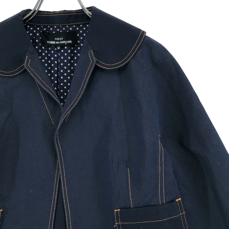tricot COMME des GARCONS / トリココムデギャルソン | 2013SS | リネン混 ステッチ ラウンドカラー ジャケット | M | レディース