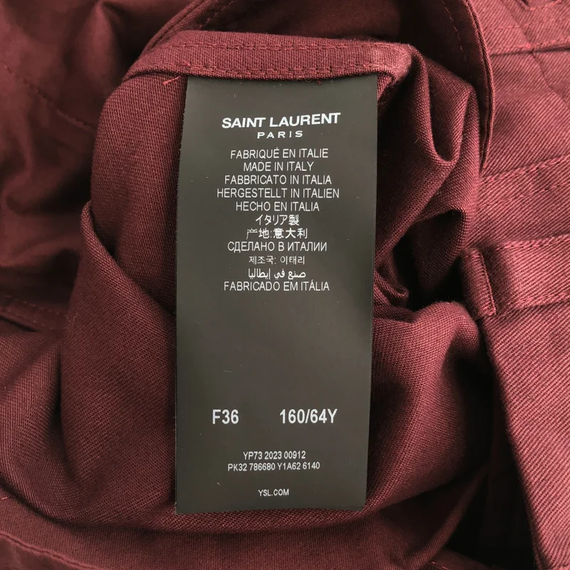 SAINT LAURENT PARIS / サンローランパリ | コットン ストレートパンツ | 36 | レディース