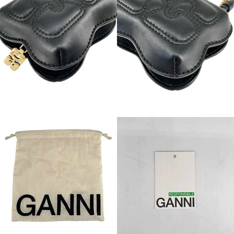 Ganni / ガニー | バタフライ クロスボディ チェーン ショルダーバッグ |