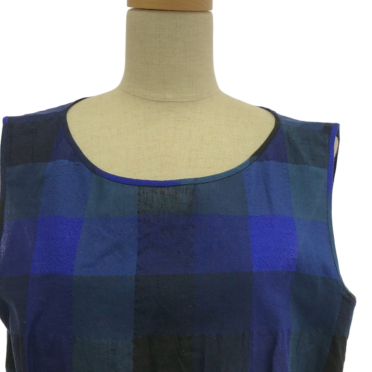 【美品】  mina perhonen / ミナペルホネン | join ブロックチェックシャツ | 38 | ネイビー | レディース 美品】 mina perhonen / ミナペルホネン | join ブロックチェック