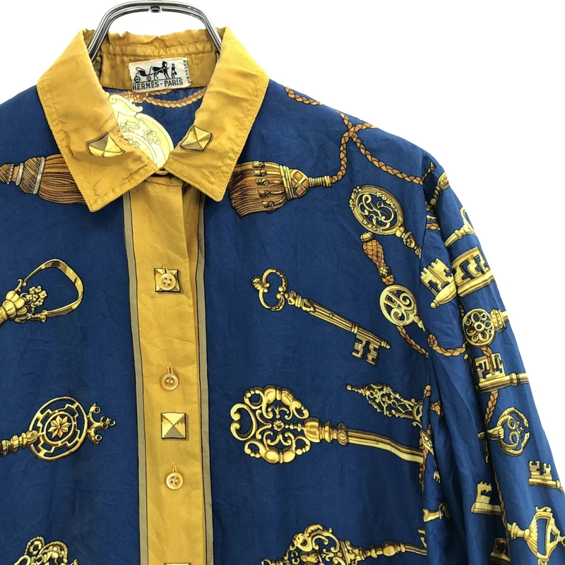 HERMES / エルメス | ヴィンテージ / LES CLES 鍵柄 シルクシャツ |