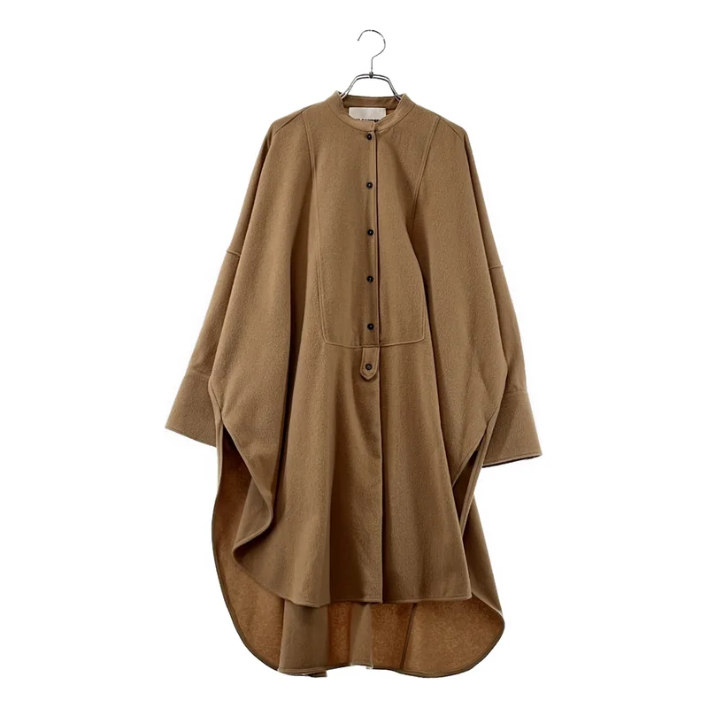 JIL SANDER / ジルサンダー | カシミヤ ウール ドルマンスリーブ シャツワンピース | 34 | レディース