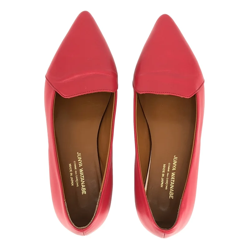 JUNYA WATANABE COMME des GARCONS / ジュンヤワタナベ | レザー ポインテッドトゥ フラットパンプス | S | レディース