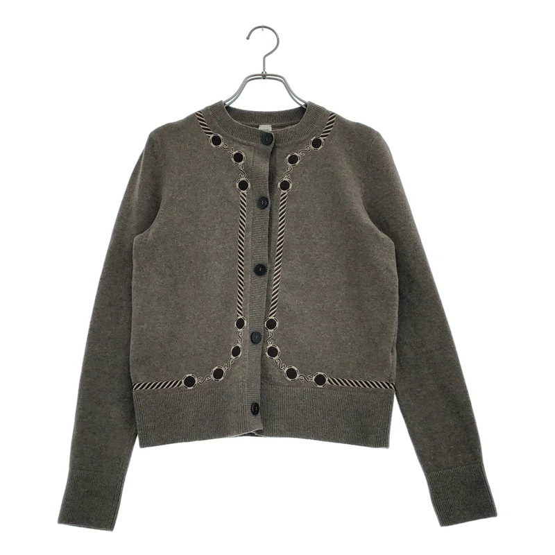 HERMES / エルメス | Les Tambours エンブロイダリー クルーネックカーディガン | 34 | レディース