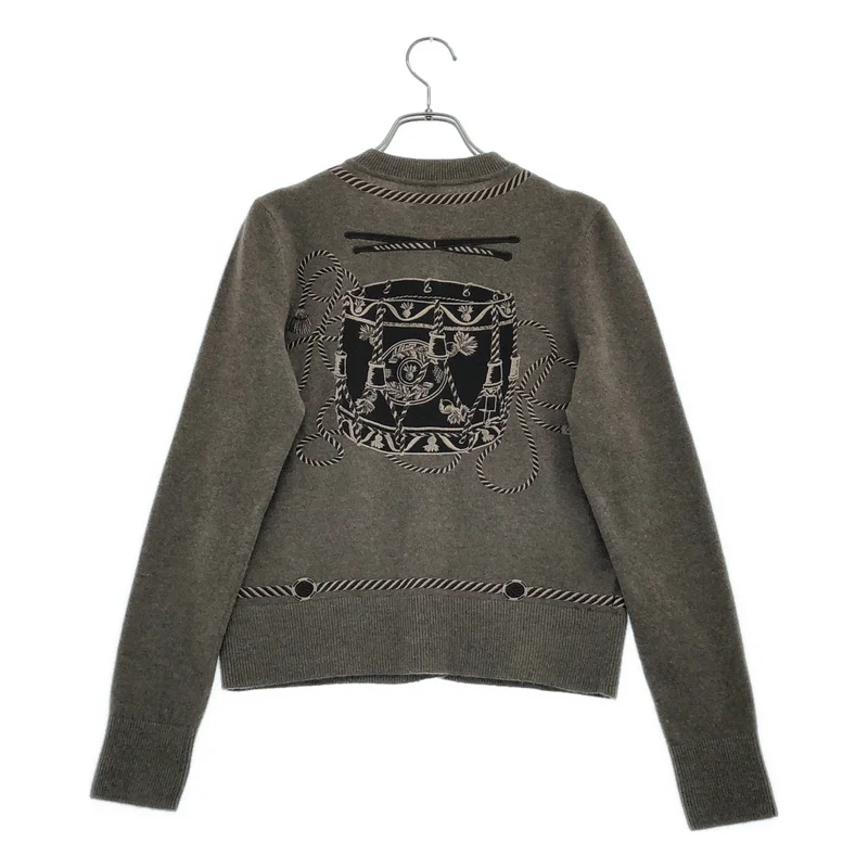 HERMES / エルメス | Les Tambours エンブロイダリー クルーネックカーディガン | 34 | レディース