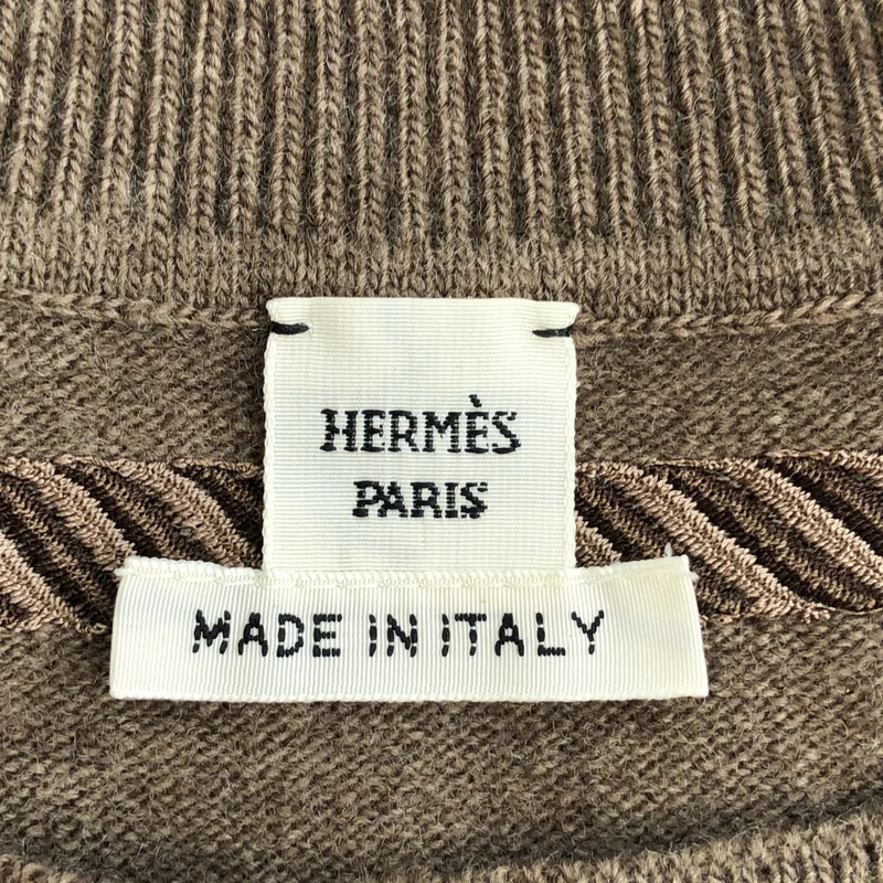 HERMES / エルメス | Les Tambours エンブロイダリー クルーネックカーディガン | 34 | レディース