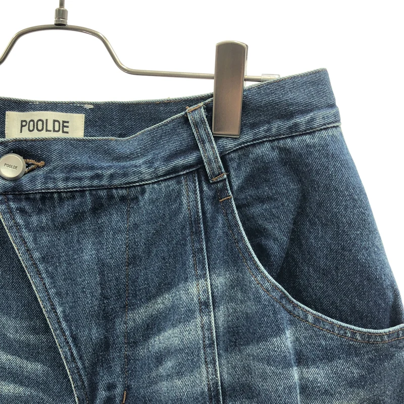 POOLDE / プールデ | 2026SS | LIQUID DENIM PANTS 裾ジップ デニムパンツ | L | レディース