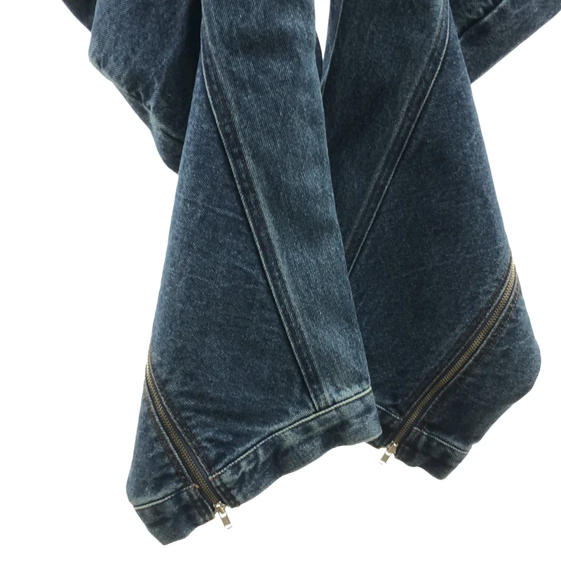 POOLDE / プールデ | 2026SS | LIQUID DENIM PANTS 裾ジップ デニムパンツ | L | レディース