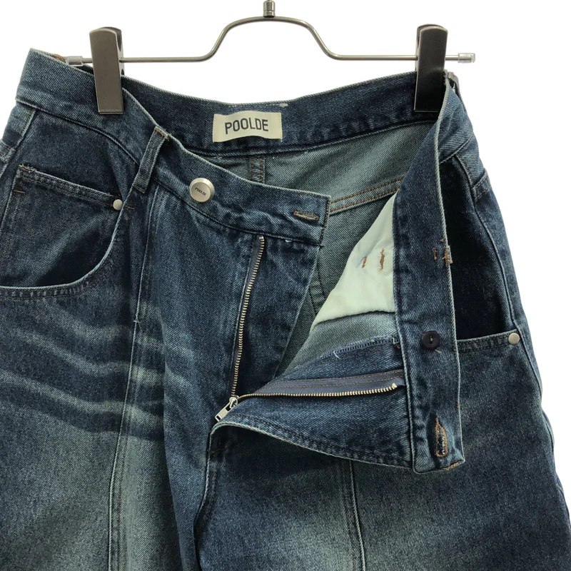POOLDE / プールデ | 2026SS | LIQUID DENIM PANTS 裾ジップ デニムパンツ | L | レディース