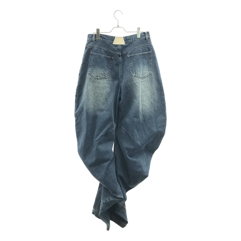 POOLDE / プールデ | 2026SS | LIQUID DENIM PANTS 裾ジップ デニムパンツ | L | レディース