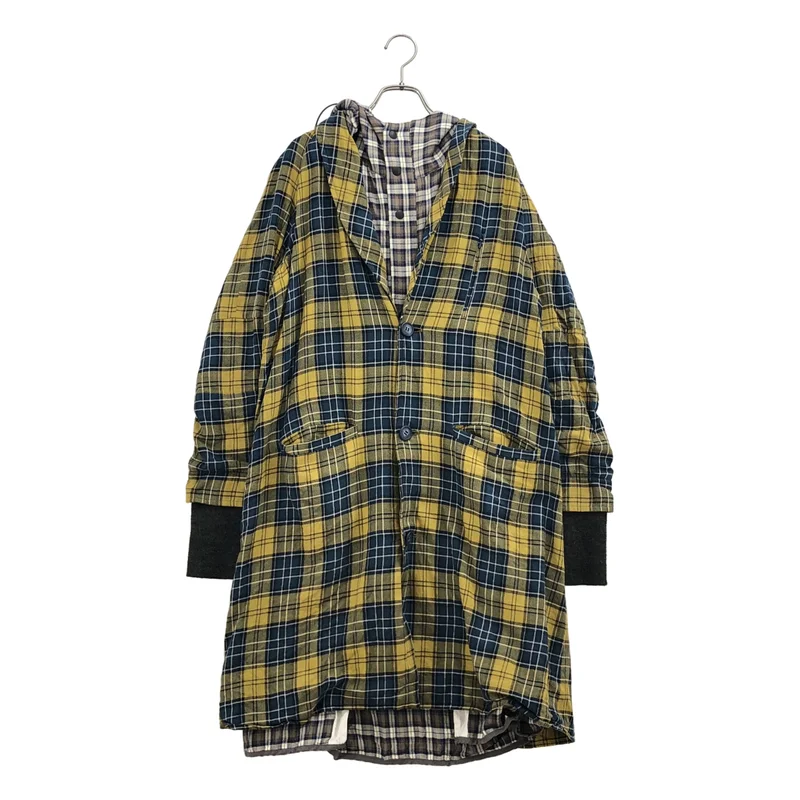 YEAH RIGHT!! / イエーライト | チェック レイヤード  フーデッドコート | MEDIUM | メンズ