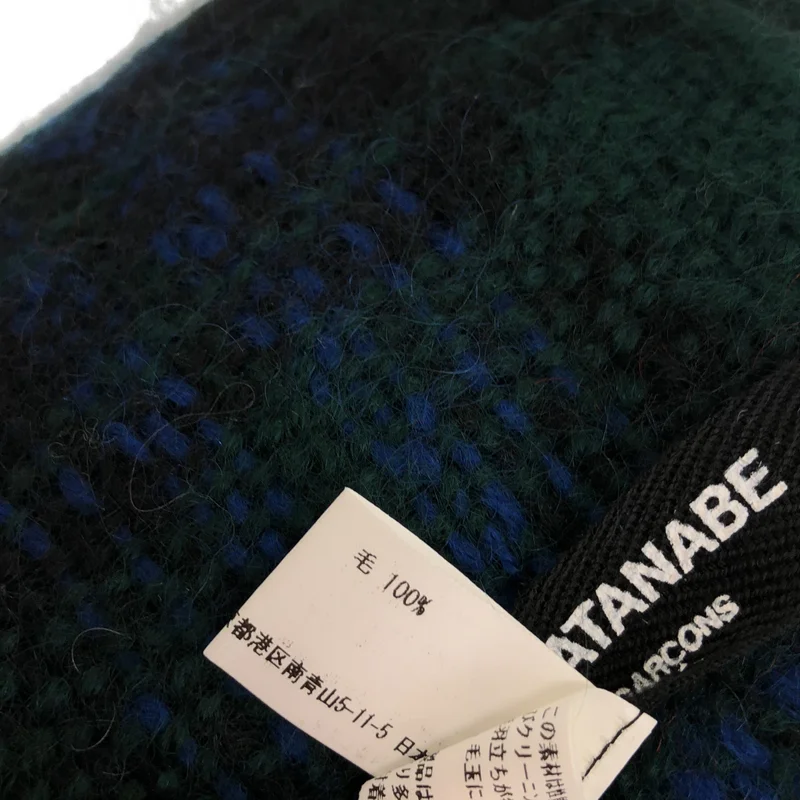 JUNYA WATANABE COMME des GARCONS / ジュンヤワタナベ | ウール チェック フリンジ マフラー JP-K403 |