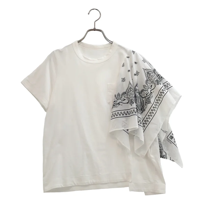 sacai / サカイ | バンダナドッキング Tシャツ | 1 | レディース
