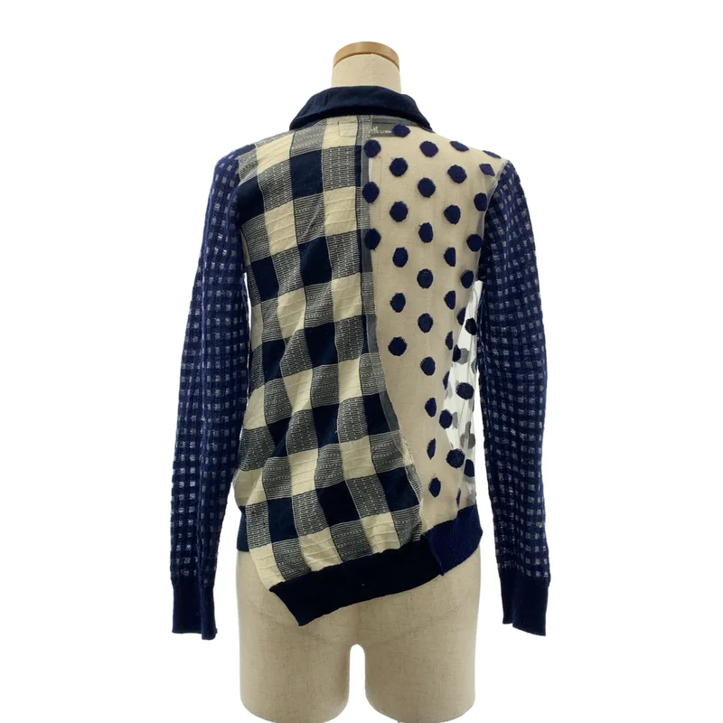 tricot COMME des GARCONS / トリココムデギャルソン | 総柄 変形 アシンメトリー ニット ブラウス |