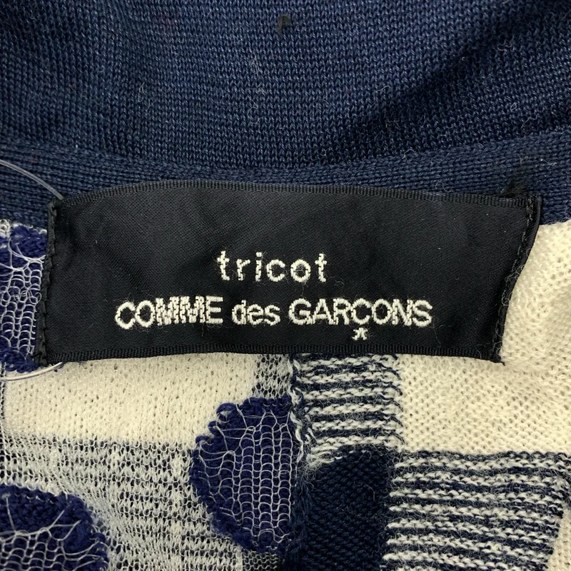 tricot COMME des GARCONS / トリココムデギャルソン | 総柄 変形 アシンメトリー ニット ブラウス |
