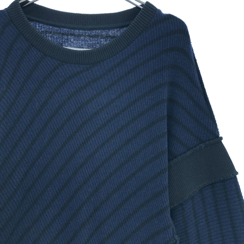 MM6 Maison Margiela / エムエムシックスメゾンマルジェラ | 2019AW | Stripes Wool Long Sleeves Medium Dresses / ウール ストライプ ニットワンピース | S | レディース