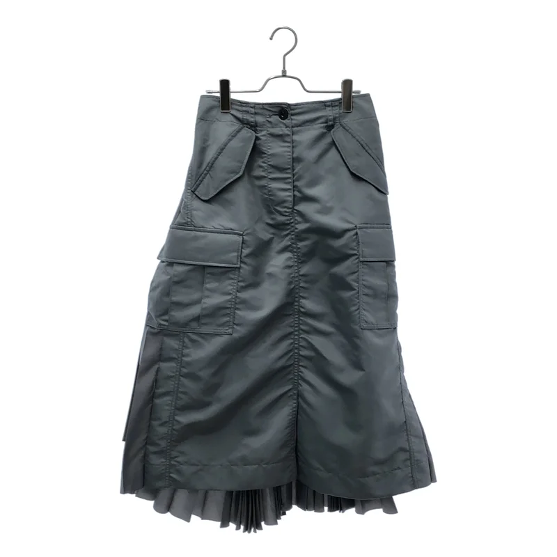 sacai / サカイ | 2022SS | ナイロン バックプリーツ カーゴスカート | 1 | レディース