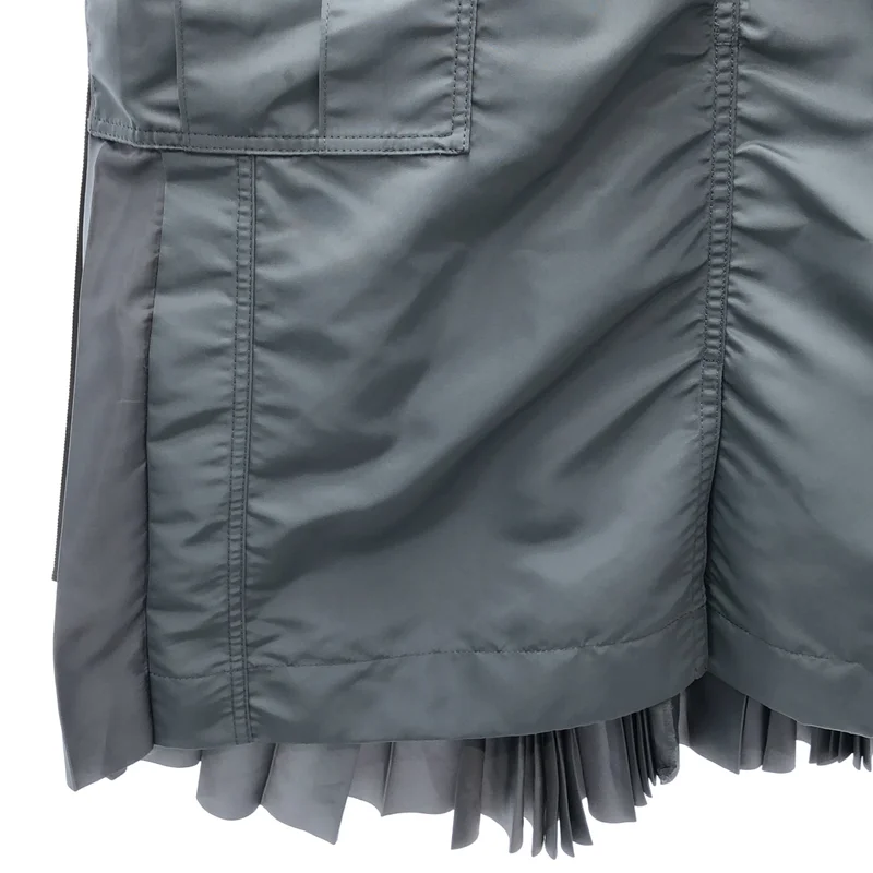 sacai / サカイ | 2022SS | ナイロン バックプリーツ カーゴスカート | 1 | レディース