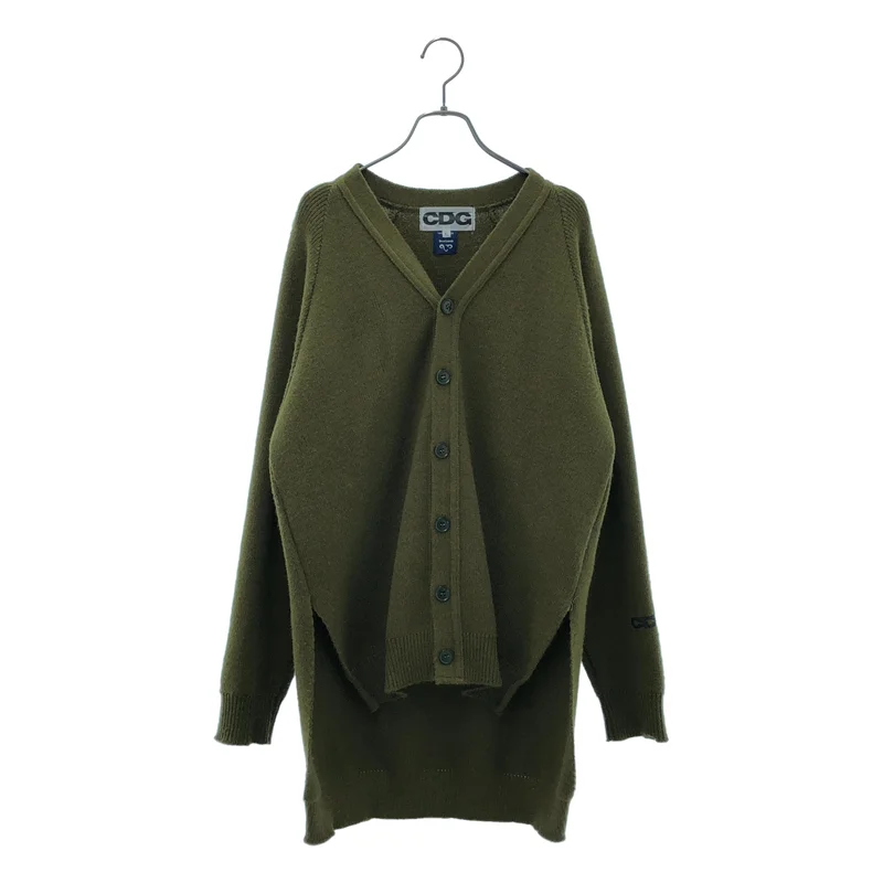 CDG by Comme des Garcons. / シーディージー コムデギャルソン | 2021AW | × Lochaven of Scotland / Vネック ニットカーディガン | XL | オリーブ | メンズ CDG by Comme des Garcons. / シーディージー コムデギャルソン