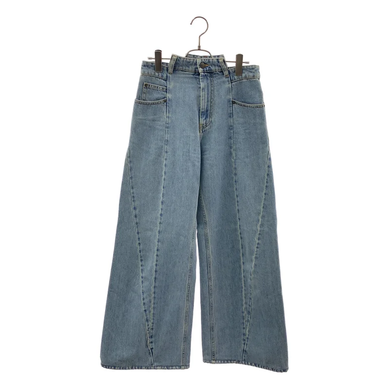 Maison Margiela / メゾンマルジェラ | 2022SS | BIAS CUT WIDE FLARE DENIM PANTS / ヴィンテージ加工 変形 ワイドフレア デニムパンツ | 38 | レディース