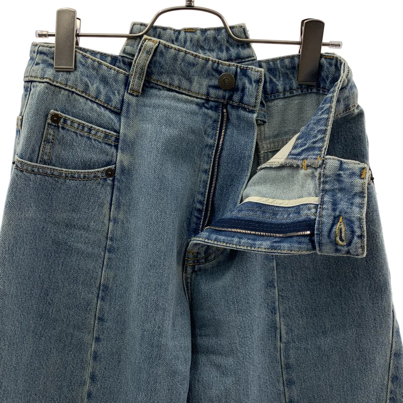 Maison Margiela / メゾンマルジェラ | 2022SS | BIAS CUT WIDE FLARE DENIM PANTS / ヴィンテージ加工 変形 ワイドフレア デニムパンツ | 38 | レディース