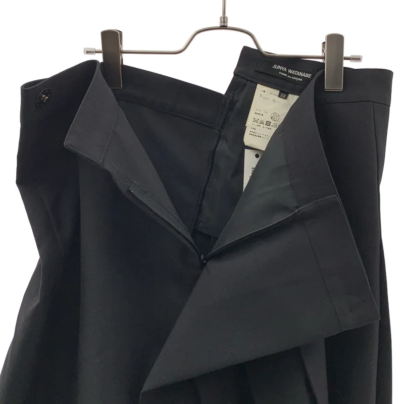 JUNYA WATANABE COMME des GARCONS / ジュンヤワタナベ | 2017AW | ウール アシンメトリー プリーツ パンツ | XS | レディース