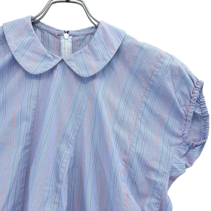tricot COMME des GARCONS / トリココムデギャルソン | 2000AW | コットン ラウンドカラー アシンメトリーシャツ | M | レディース