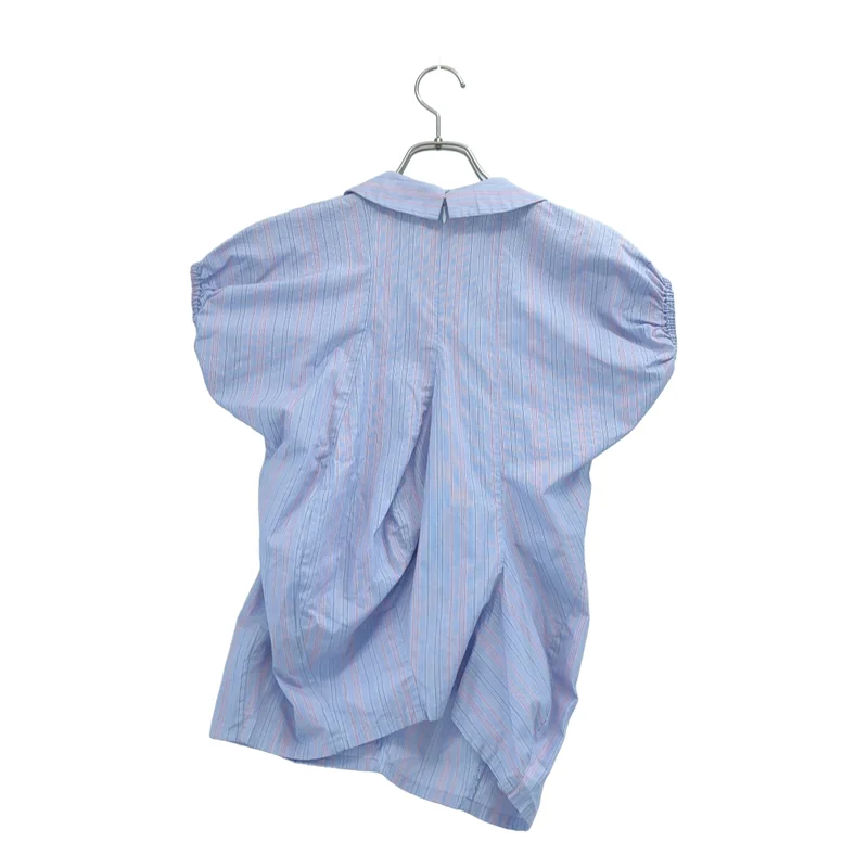 tricot COMME des GARCONS / トリココムデギャルソン | 2000AW | コットン ラウンドカラー アシンメトリーシャツ | M | レディース