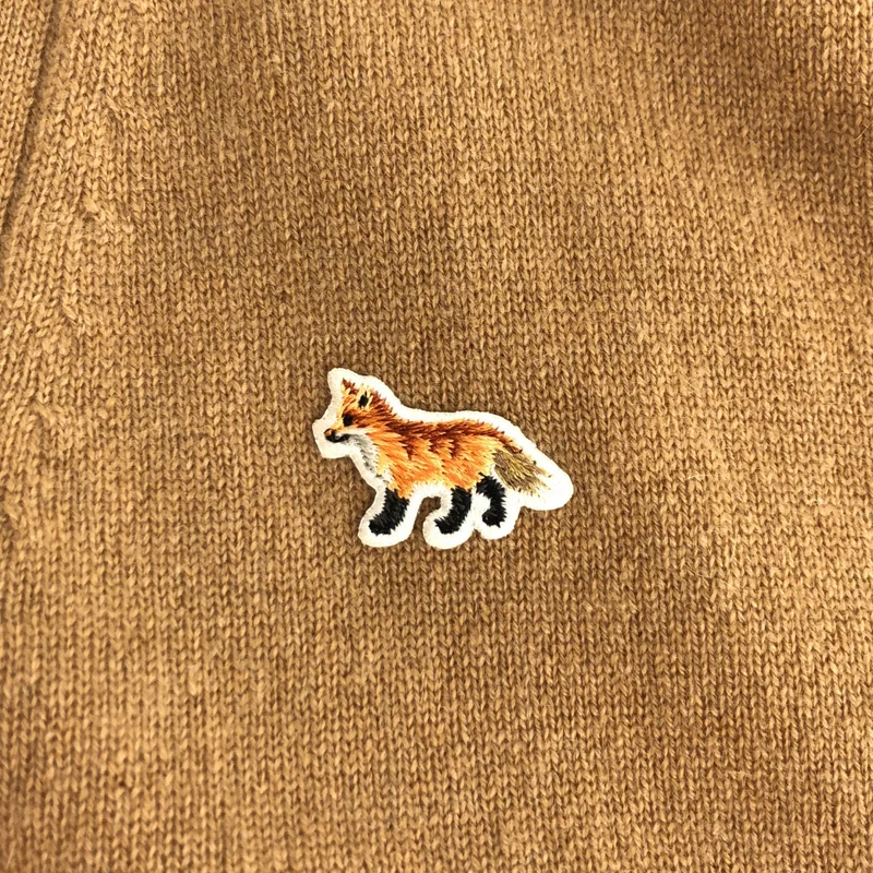 MAISON KITSUNE / メゾンキツネ | カシミヤ フォックスパッチ ナイロンテープ ニットカーディガン | M | メンズ