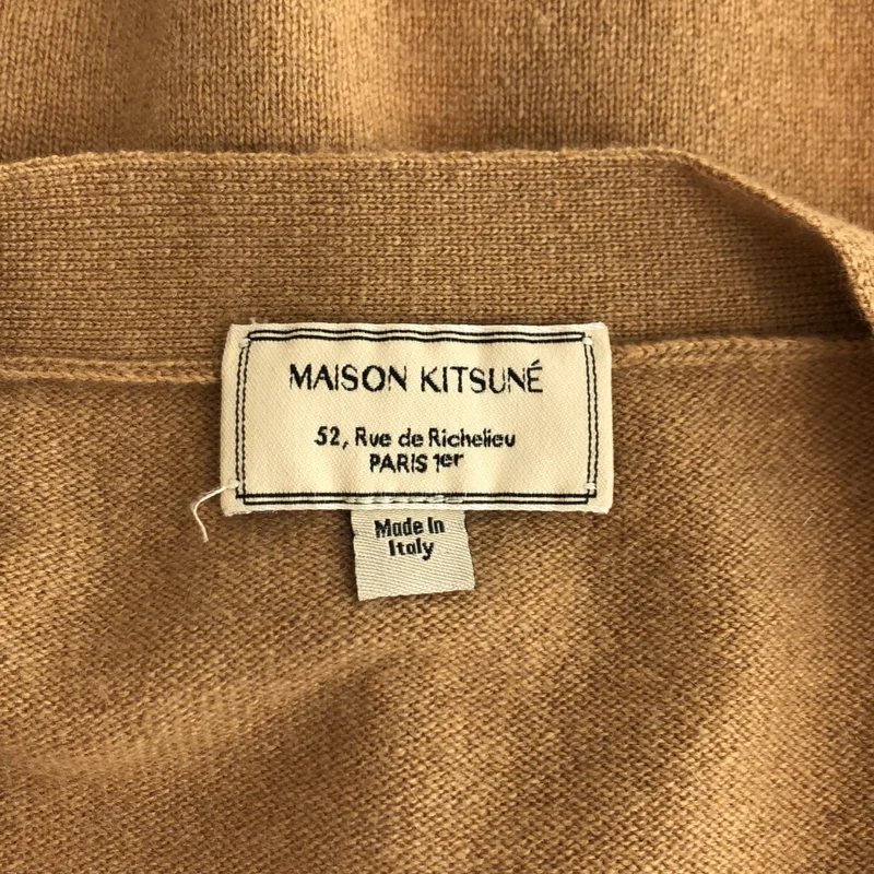 MAISON KITSUNE / メゾンキツネ | カシミヤ フォックスパッチ ナイロンテープ ニットカーディガン | M | メンズ