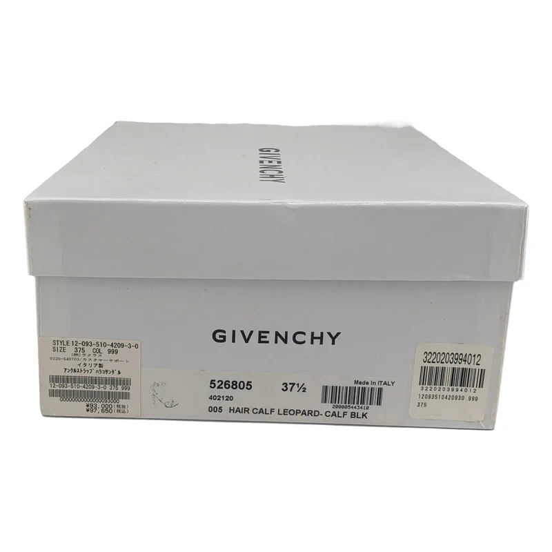 GIVENCHY / ジバンシィ | ハラコ レオパード アンクルストラップ サンダル | 37 1/2 | レディース