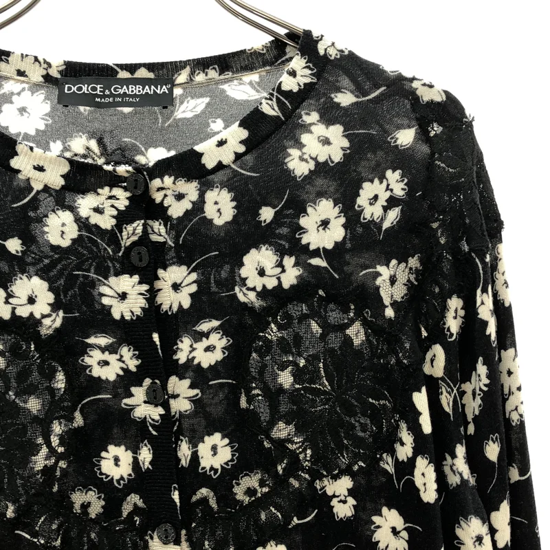 DOLCE＆GABBANA / ドルチェ＆ガッバーナ | カシミヤ シルク レース カーディガン | 46 | レディース