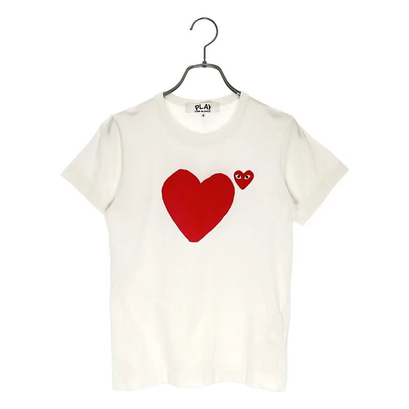 PLAY COMME des GARCONS / プレイコムデギャルソン | AD2016 | コットン ハート ワッペン クルーネックカットソー | S | レディース