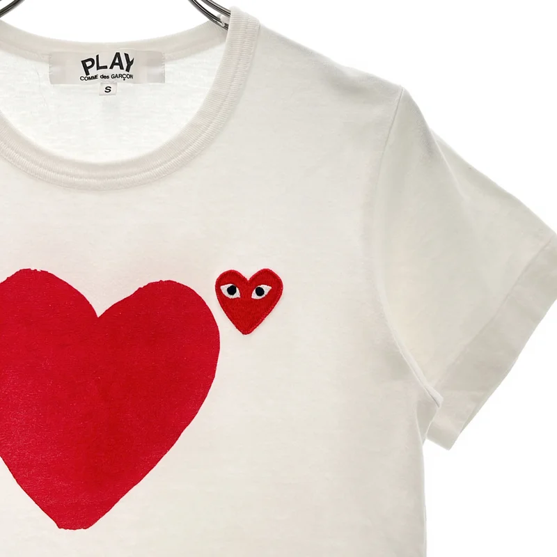 PLAY COMME des GARCONS / プレイコムデギャルソン | AD2016 | コットン ハート ワッペン クルーネックカットソー | S | レディース