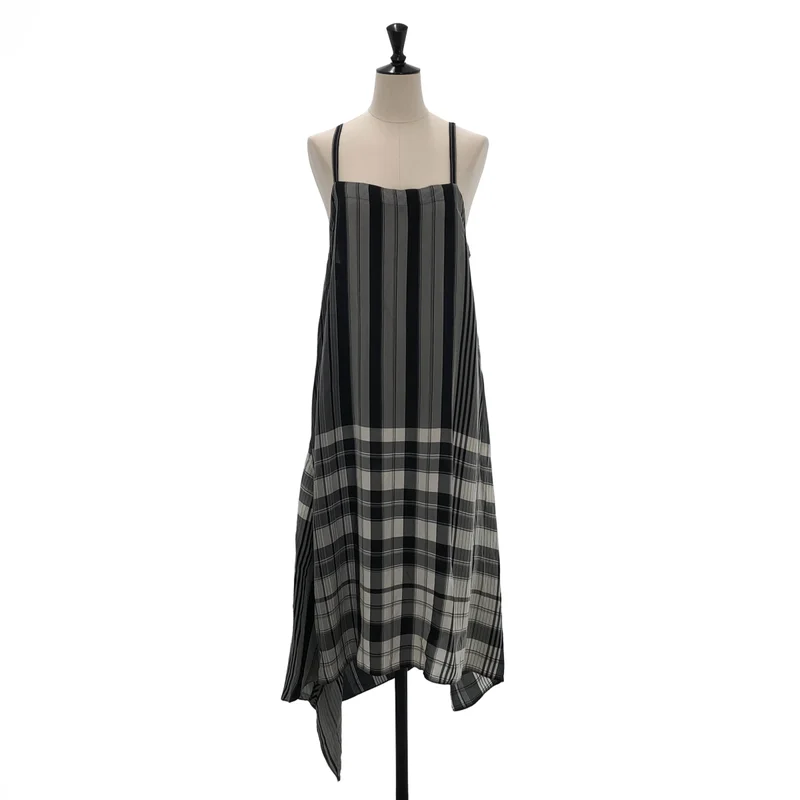 tricot COMME des GARCONS / トリココムデギャルソン | 1992AW | レーヨン チェック アシンメトリー キャミワンピース | M | レディース