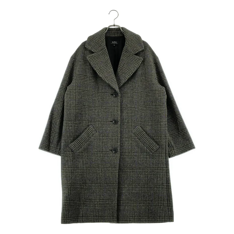 A.P.C. / アーペーセー | ウール グレンチェック チェスターコート | 36 | レディース