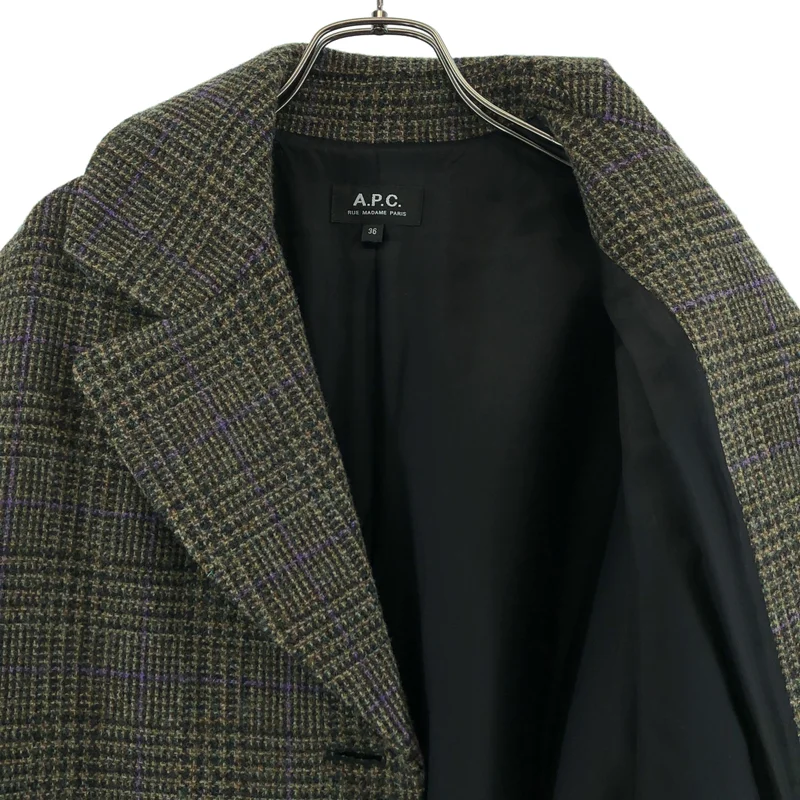 A.P.C. / アーペーセー | ウール グレンチェック チェスターコート | 36 | レディース