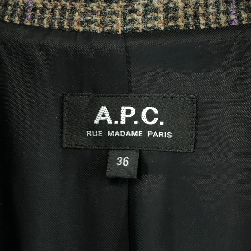 A.P.C. / アーペーセー | ウール グレンチェック チェスターコート | 36 | レディース