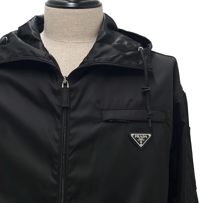 PRADA / プラダ | 2018SS | Re-Nylon トライアングルロゴ フーデッドロングジャケット | XS | メンズ