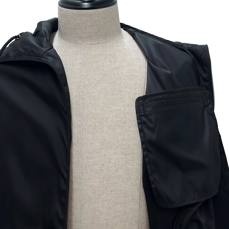 PRADA / プラダ | 2018SS | Re-Nylon トライアングルロゴ フーデッドロングジャケット | XS | メンズ
