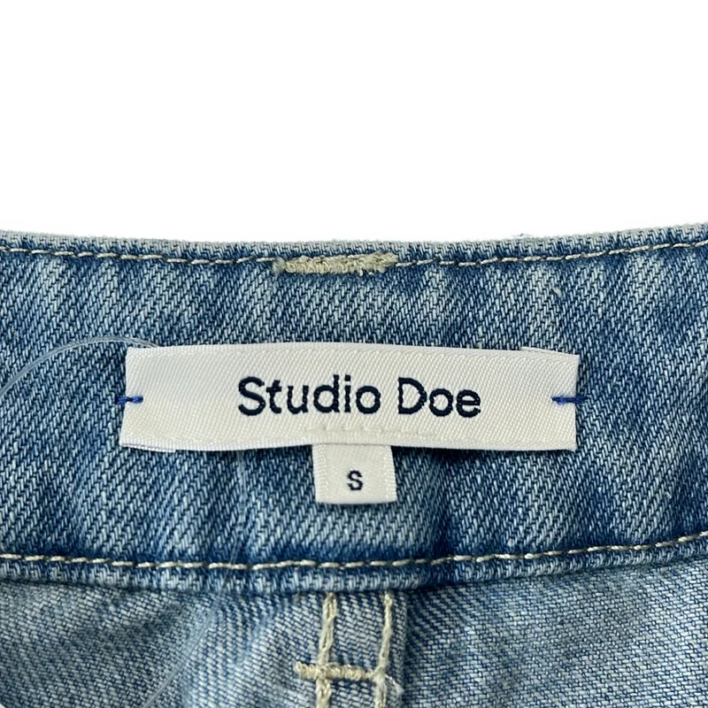 STUDIO DOE / スタジオドゥ | ロゴボタン デニムパンツ | S | レディース