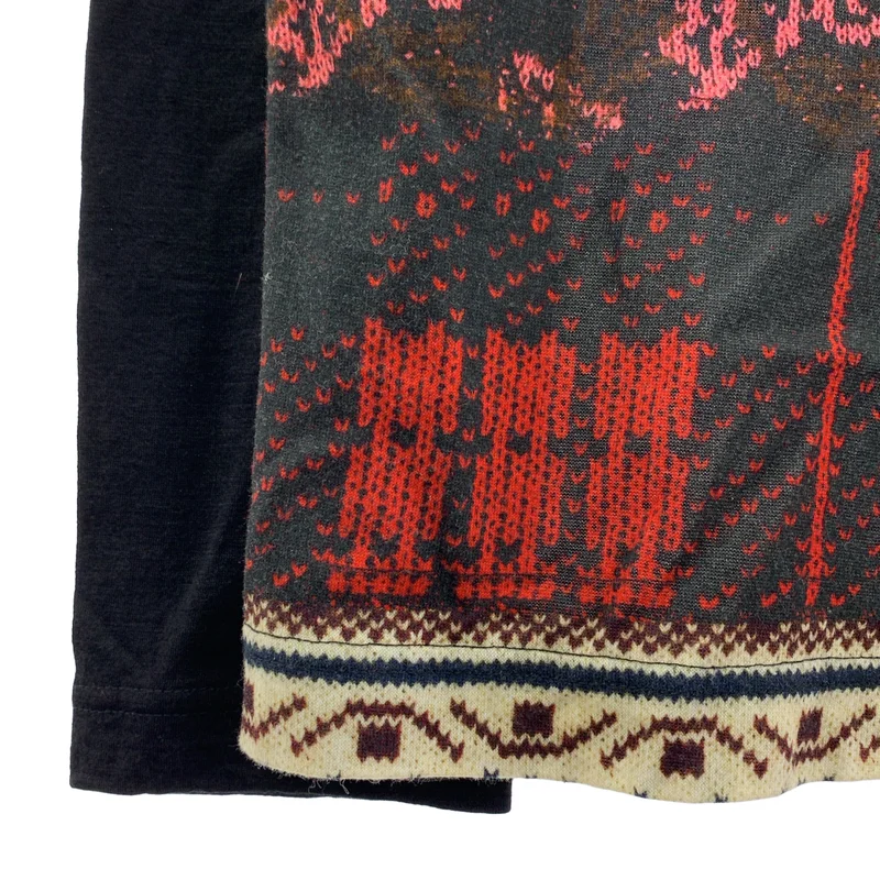 tricot COMME des GARCONS / トリココムデギャルソン | 2017AW | 異素材 切替 総柄 丸襟 シャツ ブラウス | S | レディース