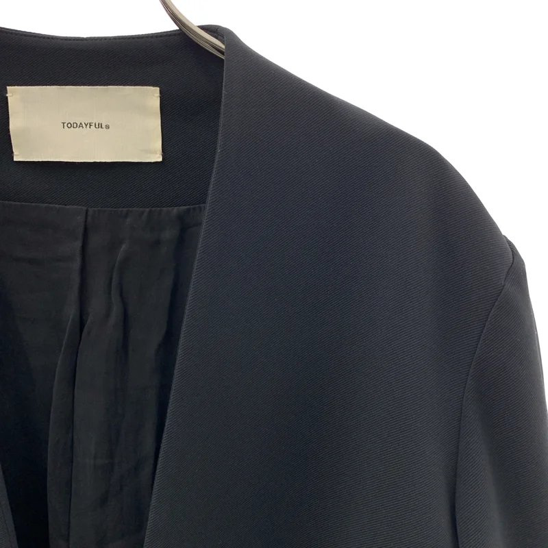 TODAYFUL / トゥデイフル | 2024AW | Collarless Twill Jacket / カラーレス ツイルジャケット | 36 | レディース