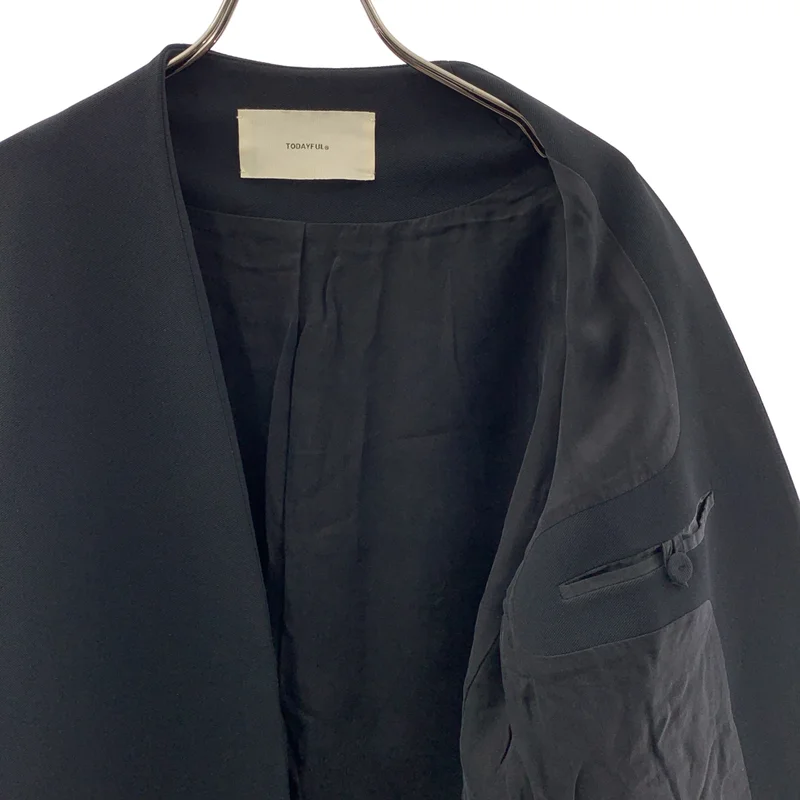 TODAYFUL / トゥデイフル | 2024AW | Collarless Twill Jacket / カラーレス ツイルジャケット | 36 | レディース